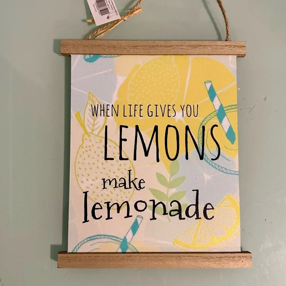 Lemonade Wall Art Decor Hanging Plaque 8”x 9.5”